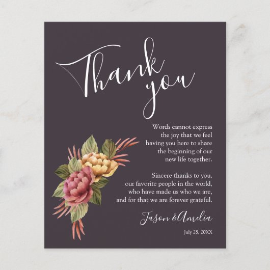 エレガントフローラ結婚のプレートありがとう チラシ (正面)