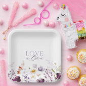 エレガントフローラ結婚のプレート – 愛を開花 ペーパープレート (パーティー)