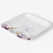 エレガントフローラ結婚のプレート – 愛を開花 ペーパープレート (傾斜あり)