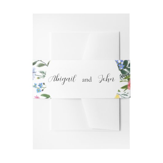 エレガントフローラ結婚のワイルドフラワー付き腹帯 招待状ベリーバンド (正面例)