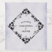 エレガントフローラ結婚のワインボトルラベル ワインラベル (シングルラベル)