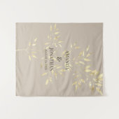 エレガントフローラ結婚の写真ブース背景 タペストリー (正面(横))