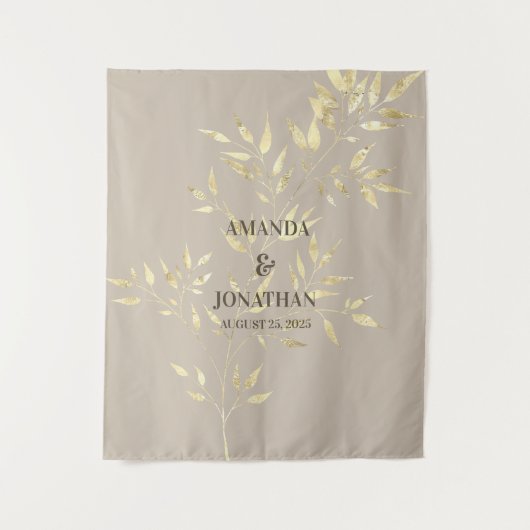 エレガントフローラ結婚の写真ブース背景 タペストリー (正面)