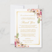 エレガントフローラ結婚の場所設定 サンキューカード (正面)