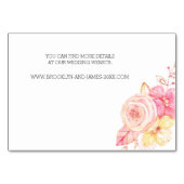 エレガントフローラ結婚の宿泊カード テーブルナンバー (裏面)