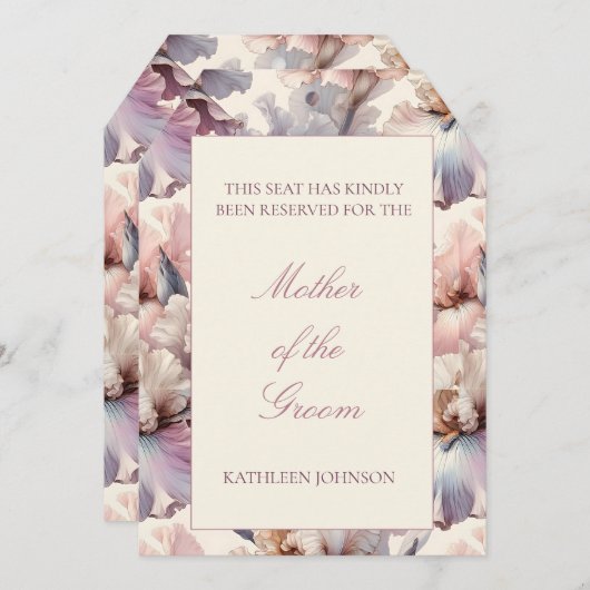 エレガントフローラ結婚の座席指定椅子ラベル (正面/裏面)