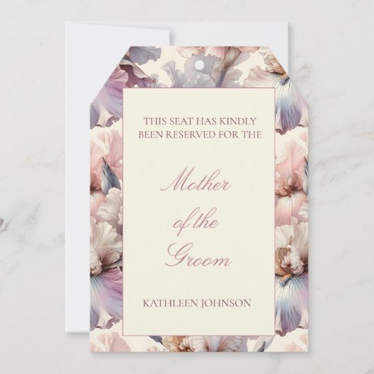 エレガントフローラ結婚の座席指定椅子ラベル (正面)