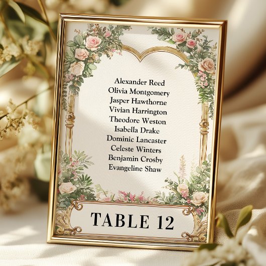 エレガントフローラ結婚の座席表の番号 招待状