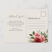 エレガントフローラ結婚の感謝はがき 案内ポストカード (裏面)