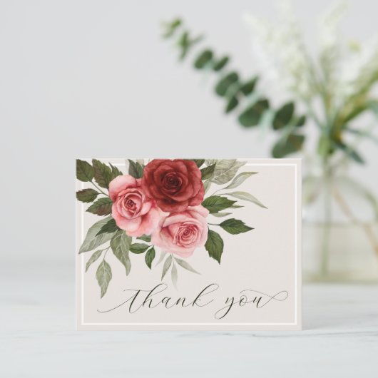 エレガントフローラ結婚の感謝はがき 案内ポストカード (スタンド正面)