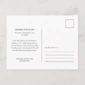 エレガントフローラ結婚の感謝はがき 案内ポストカード (裏面)