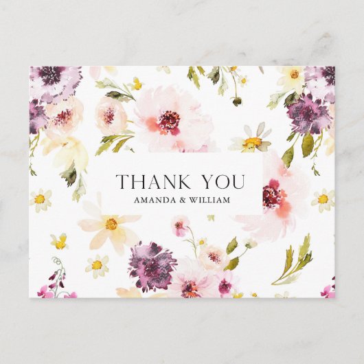 エレガントフローラ結婚の感謝はがき 案内ポストカード (正面)