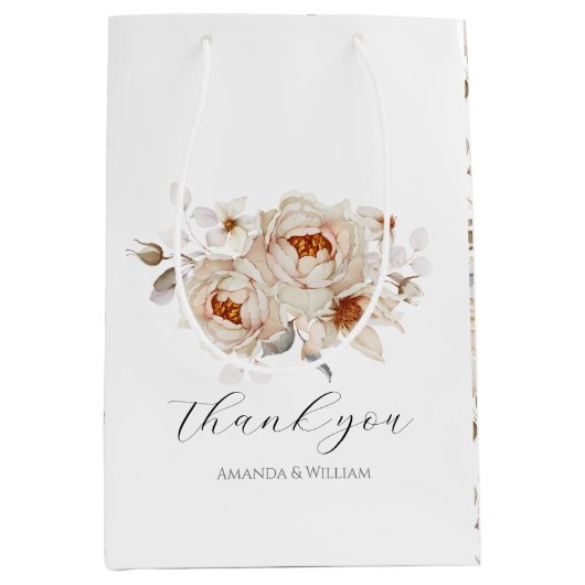 エレガントフローラ結婚の感謝抱き枕 ミディアムペーパーバッグ (正面)