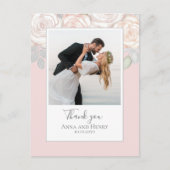 エレガントフローラ結婚の感謝赤面ピンク ポストカード (正面)