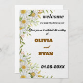 エレガントフローラ結婚の歓迎サイン 招待状 (正面/裏面)