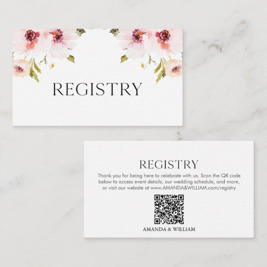 エレガントフローラ結婚の登録カード エンクロージャーカード (正面/裏面)