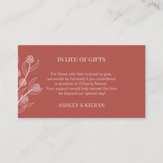 エレガントフローラ結婚の贈答品に代わる贈答品 エンクロージャーカード (正面)