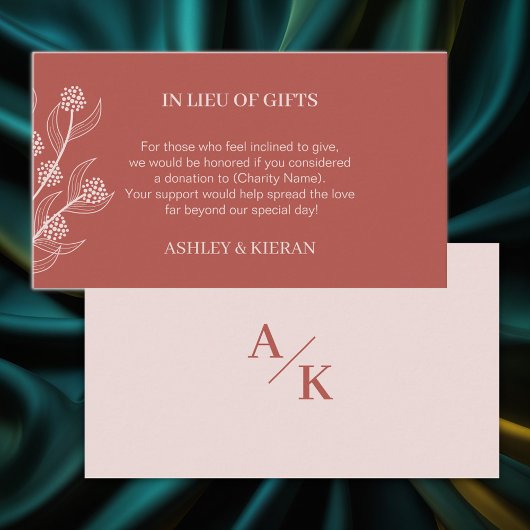 エレガントフローラ結婚の贈答品に代わる贈答品 エンクロージャーカード