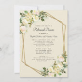 エレガントフローラ結婚の金ゴールドリハーサル 招待状 (正面)