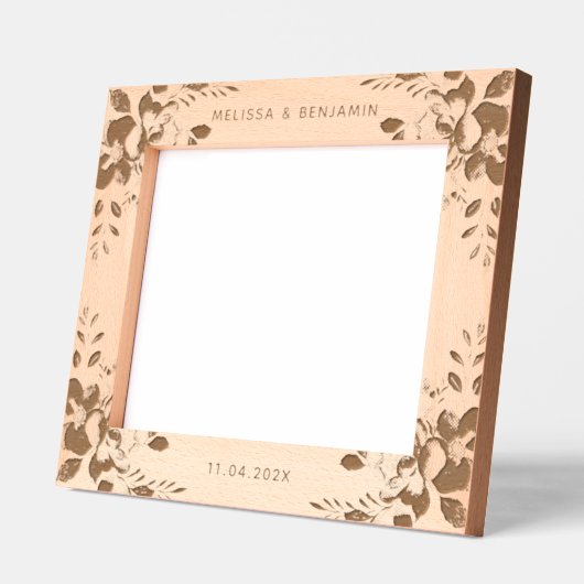 エレガントフローラ結婚のKeepsake写真 レーザー彫刻フレーム (左)