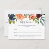 エレガントフローラ結婚のSong Request Card 出欠カード (正面)