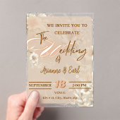 エレガントフローラ結婚アクリル招待状 アクリル招待状 (インサイチュ (ポータブル))