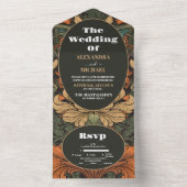 エレガントフローラ結婚アールヌーボー オールインワン招待状 (内側)