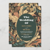 エレガントフローラ結婚アールヌーボー 招待状 (正面/裏面)