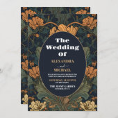 エレガントフローラ結婚アールヌーボー 招待状 (正面/裏面)