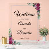 エレガントフローラ結婚ウェルカムサイン アクリルサイン (ウェディング)
