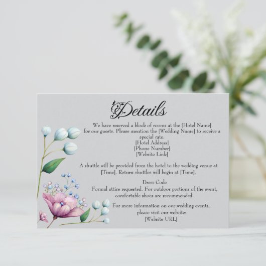 エレガントフローラ結婚ソフトボタニカルロマンス エンクロージャーカード (スタンド正面)