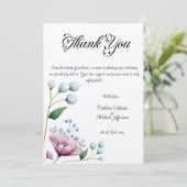 エレガントフローラ結婚ソフトボタニカルロマンス サンキューカード (スタンド正面)