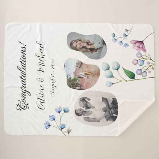 エレガントフローラ結婚ソフトボタニカルロマンス シェルパブランケット (正面(横))