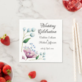 エレガントフローラ結婚ソフトボタニカルロマンス スタンダードカクテルナプキン