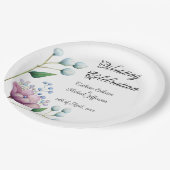 エレガントフローラ結婚ソフトボタニカルロマンス ペーパープレート (アングル)