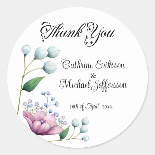 エレガントフローラ結婚ソフトボタニカルロマンス ラウンドシール (正面)
