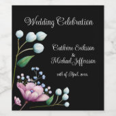 エレガントフローラ結婚ソフトボタニカルロマンス ワインラベル (シングルラベル)