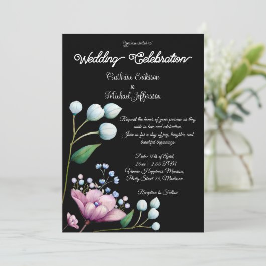 エレガントフローラ結婚ソフトボタニカルロマンス 招待状 (スタンド正面)