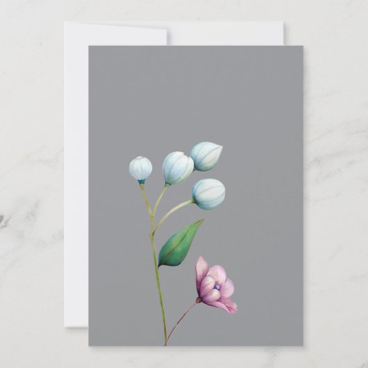 エレガントフローラ結婚ソフトボタニカルロマンス 招待状 (裏面)