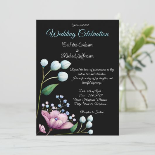 エレガントフローラ結婚ソフトボタニカルロマンス 招待状 (スタンド正面)