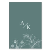 エレガントフローラ結婚ティール(緑がかった色) テーブルナンバー (裏面)