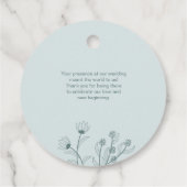 エレガントフローラ結婚ティール（緑がかった色） フェイバータグ (裏面)