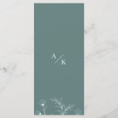 エレガントフローラ結婚ティール（緑がかった色） メニュー (裏面)