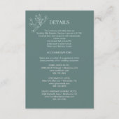 エレガントフローラ結婚ティール(緑がかった色)詳細 エンクロージャーカード (正面)
