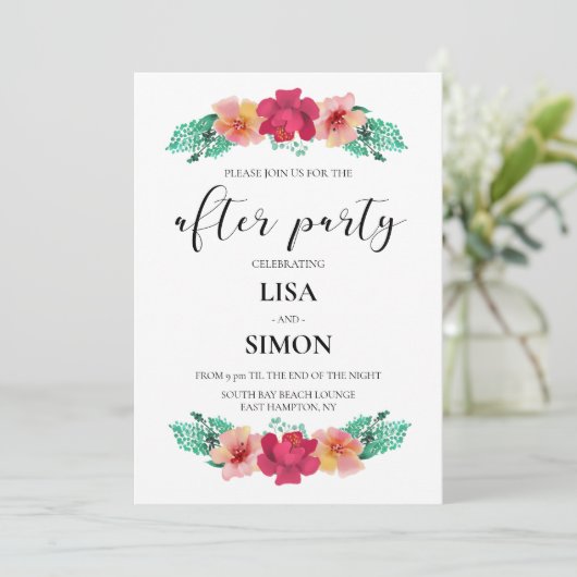 エレガントフローラ結婚デザイン後パーティー 招待状 (スタンド正面)