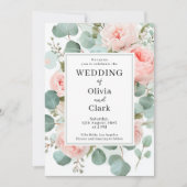 エレガントフローラ結婚デザイン 招待状 (正面)