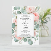 エレガントフローラ結婚デザイン 招待状 (スタンド正面)