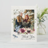 エレガントフローラ結婚バイキング写真ありがとう サンキューカード (スタンド正面)
