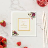 エレガントフローラ結婚バラ スタンダードカクテルナプキン (インサイチュ)