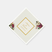 エレガントフローラ結婚バラ スタンダードカクテルナプキン (角)